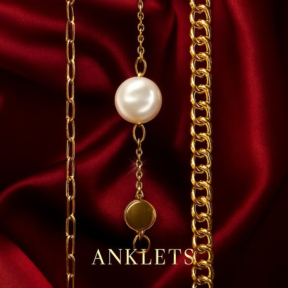 Laundry by Shelli Segal Gold & Pearl Anklet Set – Trio Layered Women’s Jewelry - Picture 3 of 8